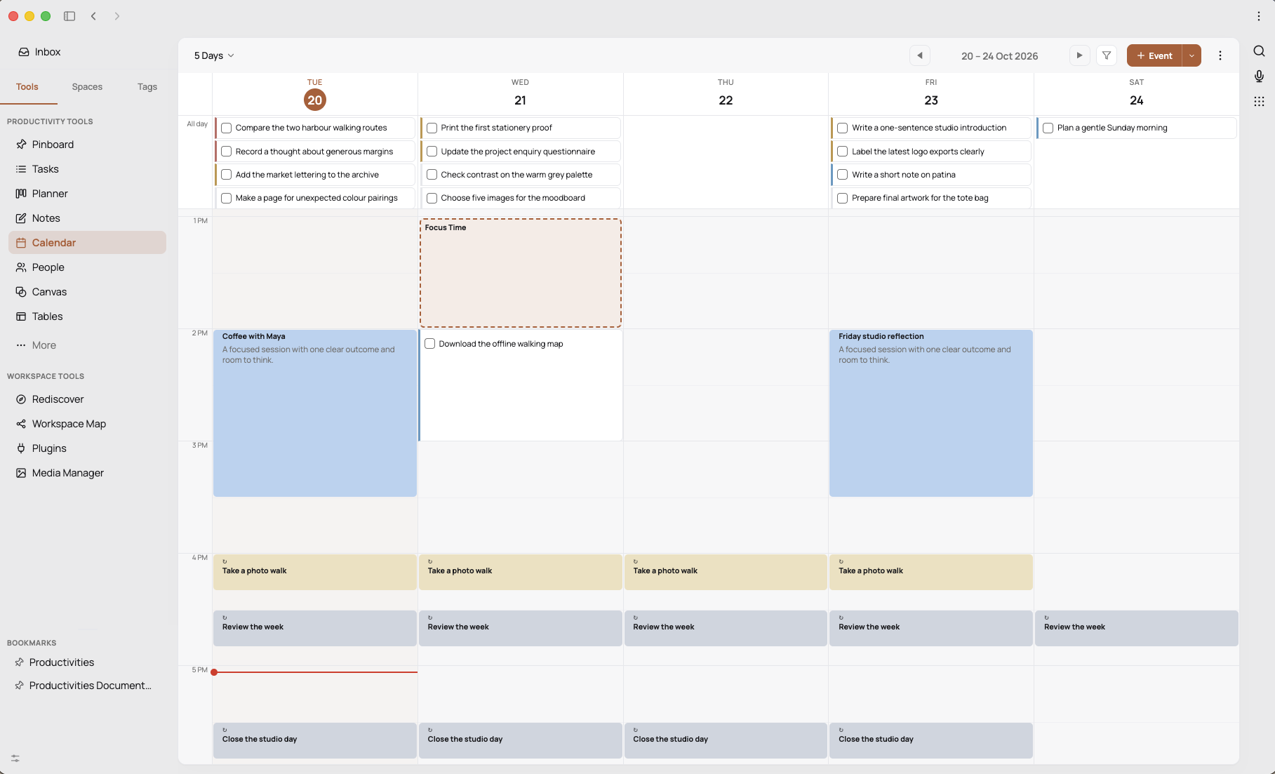 Calendar commitments and scheduled tasks